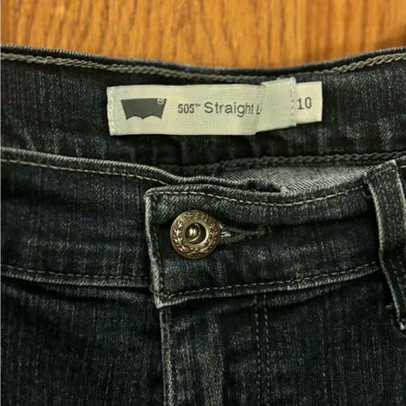 Levi’s 505 Straight Leg Dark Wash Mid Rise Jeans Women's Size 10 - Picture 5 of 10